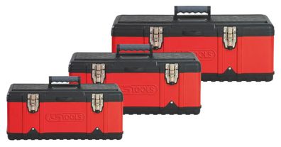 KS TOOLS Kunststoff-Stahlblech-Werkzeugkisten-Satz, 3-tlg