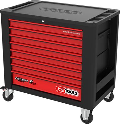 KS TOOLS Performanceplus P20 Schwarz/rot Werkstattwagen mit 8 Schubladen