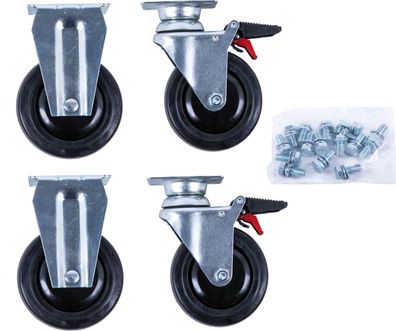 KS TOOLS Rollen-Satz zu Performanceplus Werkstattwagen inkl. Schrauben