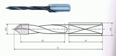 10 HM-Dübelbohrer/ Durchgangslochbohrer D 6x57,5, links