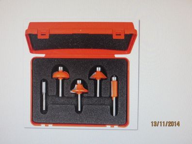 HM/ HW Fräser-Set 5-teilig für Handoberfräsen D 12,7 - 31,7 mm, Schaft 8 mm