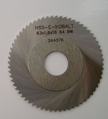 Rohrsägeblatt HSSE-Kobalt blank 63 x 1,6 x 16 Z=64