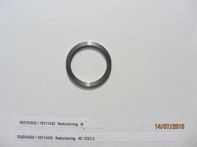 Reduzierring für Kreissägeblätter 40 auf 32 mm mit Rändelrand, 2,0 mm stark