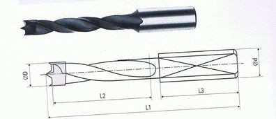 HM-Dübelbohrer D 12x57,5 Schaft 10x27 rechts, Stehle