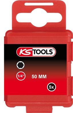 KS TOOLS 1/4" Bit Innensechskant, 50mm, 2,5mm, 5er Pack