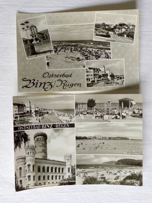 2 AK Binz Strand Insel Rügen DDR