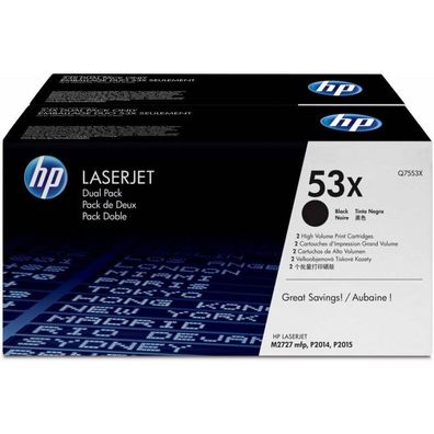 HP (Q7553XD) No 53X HP53X HP 53X Dual Pack Black Schwarz Cartridge (Q7553XD)