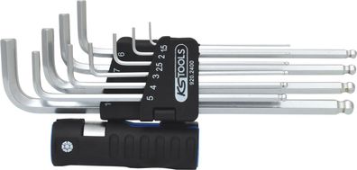 KS TOOLS 3 in 1 Innen6kant-Winkelstiftschlüssel-Satz,10-tlg XL, Kugelkopf