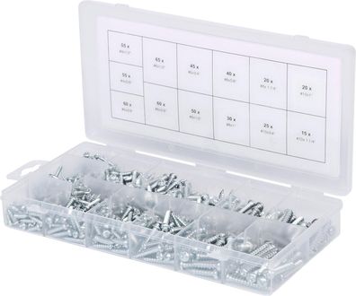 KS TOOLS Sortiment Linsenkopf-Blechtreibschrauben, 550-tlg