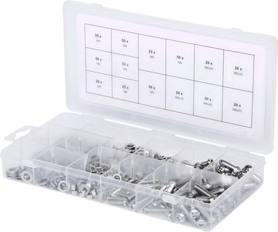 KS TOOLS Sortiment Linsenkopf-Maschinenschrauben, metrisch, 475-tlg