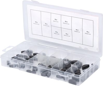 KS TOOLS Sortiment Federkeile, 80-tlg