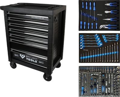 Brilliant Tools Werkstattwagen mit 7 Schubladen und 207 Werkzeugen