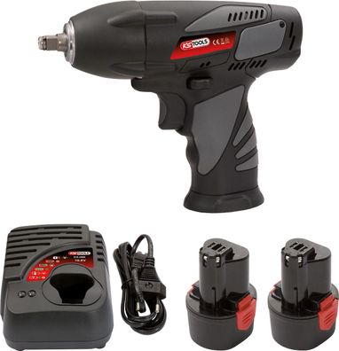 KS TOOLS 3/8" Akku-Schlag-Schrauber, 117Nm, 1.870 U/min, mit 2 Akkus und 1 Ladegerät