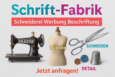 Für Schneiderei Schriftzug Aufkleber Werbung Beschriftung selbst gestalten