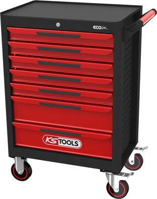 KS TOOLS ECOline Schwarz/rot Werkstattwagen mit 7 Schubladen