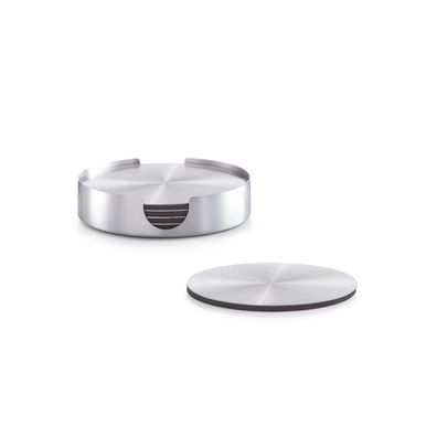 Zeller Present Glasuntersetzer-Set, 7-tlg., Edelstahl