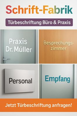 Türaufkleber Tür Beschriftung Büro Praxis individuell selbst gestalten mit Vorschau