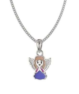 trendor Schmuck Kinder-Halskette mit Engel-Anhänger 925 Silber Emailliert 21550