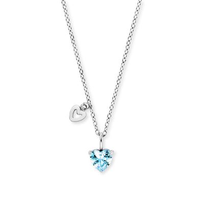 Herzengel Kette mit Anhänger Edelstahl, Zirkonia HENS-HEART06-ZI Blau