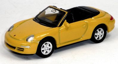 Porsche 911 S Cabrio Modellauto gelb ca. 1:60 / 7-8 cm