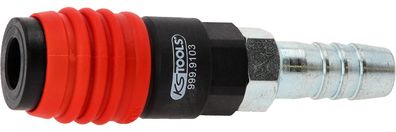 KS TOOLS 3in1 Universal-Druckluft-Sicherheitskupplung, 14,5 mm mit Schlauchtülle