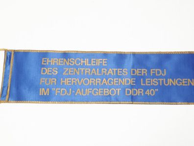 DDR FDJ Ehrenschleife FDJ Aufgebot DDR 40