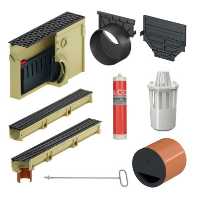 ACO Self ® Entwässerung Baukasten Rinne Stegrost Kunststoff mit Microgrip