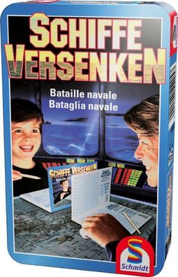 Schiffe versenken Mitbringspiel in Metalldose