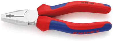 KNIPEX 03 05 160 Kombizange mit Mehrkomponenten-Hüllen verchromt 160 mm
