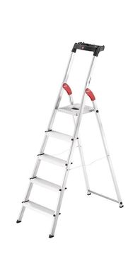 Hailo Stufenstehleiter L60 Standardline 5 Stufen Aluminium Gesamthöhe 1840 mm