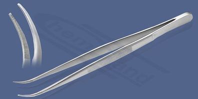 Pinzette scharfe Spitzen gebogenen Stahl 18-8 Länge 130mm