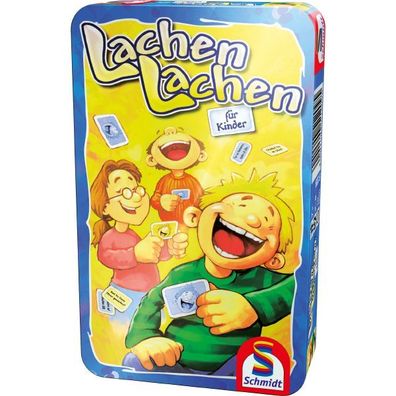 Lachen Lachen für Kinder Mitbringspiel in Metalldose