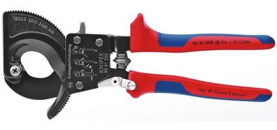 95 31 250 Kabelschneider (Ratschenprinzip) mit Mehrkomponenten-Hüllen schwarz lackie