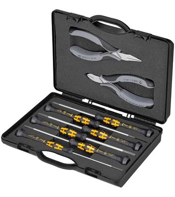 00 20 18 ESD Elektronikzangen-Set mit Werkzeugen für Arbeiten an elektronischen Baut