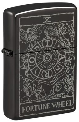 Zippo Feuerzeug Wheel of Fortune High Polish Black – Sturmfeuerzeug