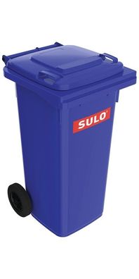 SULO Müllgroßbehälter 120 l HDPE blau fahrbar, nach EN 840