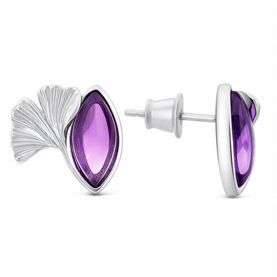 Ohrstecker aus 925 Silber mit Amethyst in silberweiß