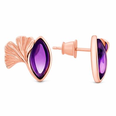 Ohrstecker aus 925 Silber mit Amethyst, rosévergoldet