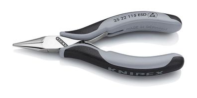 KNIPEX 35 22 115 ESD Elektronik-Greifzange ESD mit Mehrkomponenten-Hüllen 115 mm