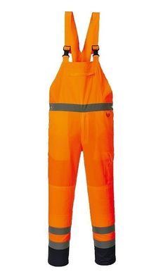 Warnschutzlatzhose Arbeitshose orange S-XXXL Warnschutz Hose Latzhose Berufshose