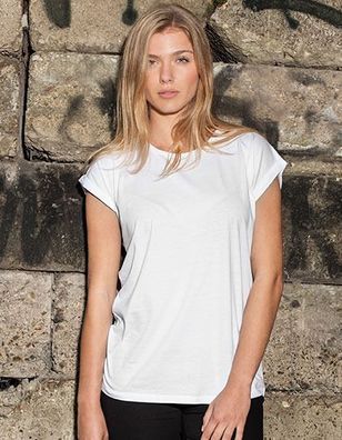 NEU Ladies T-Shirt Gr. XS-XL schwarz weiß grau Extendes Shoulder Tee Loose Fit