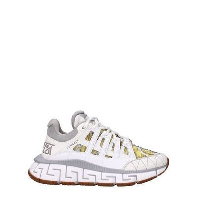 Versace White Leather Athletic Sneakers