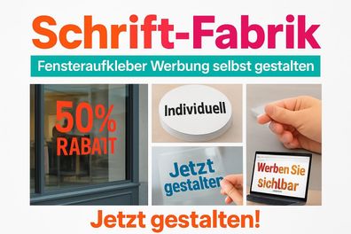 Scheibenaufkleber Fensteraufkleber Werbung Klebetext selbst gestalten