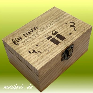 Holz-Musiktruhe Happy Birthday, für einen Herzenswunsch, Spieluhr Art.-Nr. 11170