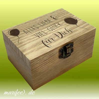 Holz-Musiktruhe Happy Birthday, alles Liebe und viel Glück, Spieluhr Art.-Nr. 11171
