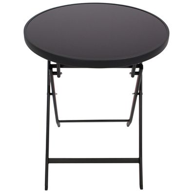Bistro-Klapptisch 60cm rund, Metall + Glasplatte