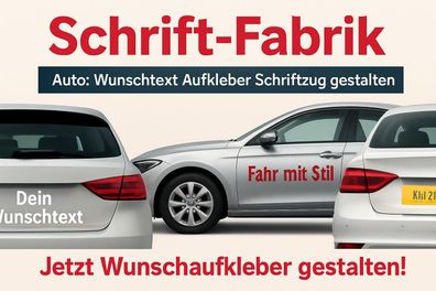 Wunschtext Aufkleber Schriftzug in vielen Farben selbst gestalten