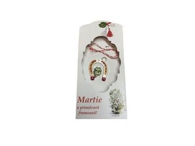 Martisor Potcoava Märzchen Charm Anhänger als Hufeisen aus Metall 2292
