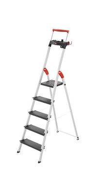 Hailo Stufenstehleiter 5 Stufen Aluminium Gesamthöhe 1870 mm