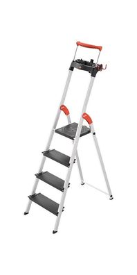 Hailo Stufenstehleiter 4 Stufen Aluminium Gesamthöhe 1650 mm